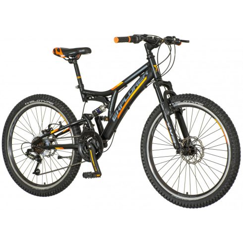 Explorer Thunder 24" fiú gyerek kerékpár - Összteleszkópos tárcsafékes MTB bicikli - Fekete