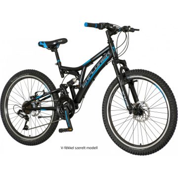   Explorer Thunder 24" fiú gyerek kerékpár - Összteleszkópos V-fékes MTB bicikli - Fekete