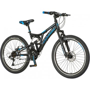   Explorer Thunder 24" fiú gyerek kerékpár - Összteleszkópos tárcsafékes MTB bicikli - Fekete