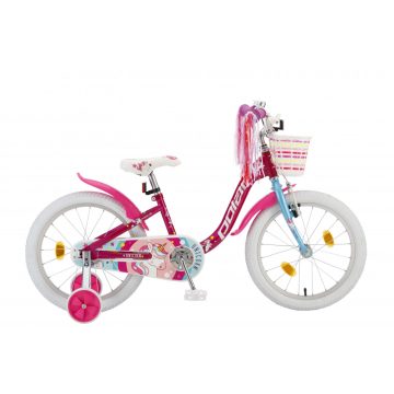   Polar Junior 18" lány gyerek bicikli - Unicorn singl design - Sötét rózsaszín